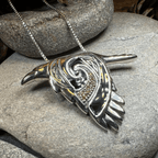 Birget Celtic Raven Necklace in Sterling Silver Pendant La Vie Bien Birget Celtic Raven Necklace in Sterling Silver