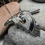 Birget Celtic Raven Necklace in Sterling Silver Pendant La Vie Bien Birget Celtic Raven Necklace in Sterling Silver