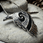 Birget Celtic Raven Necklace in Sterling Silver Pendant La Vie Bien Birget Celtic Raven Necklace in Sterling Silver