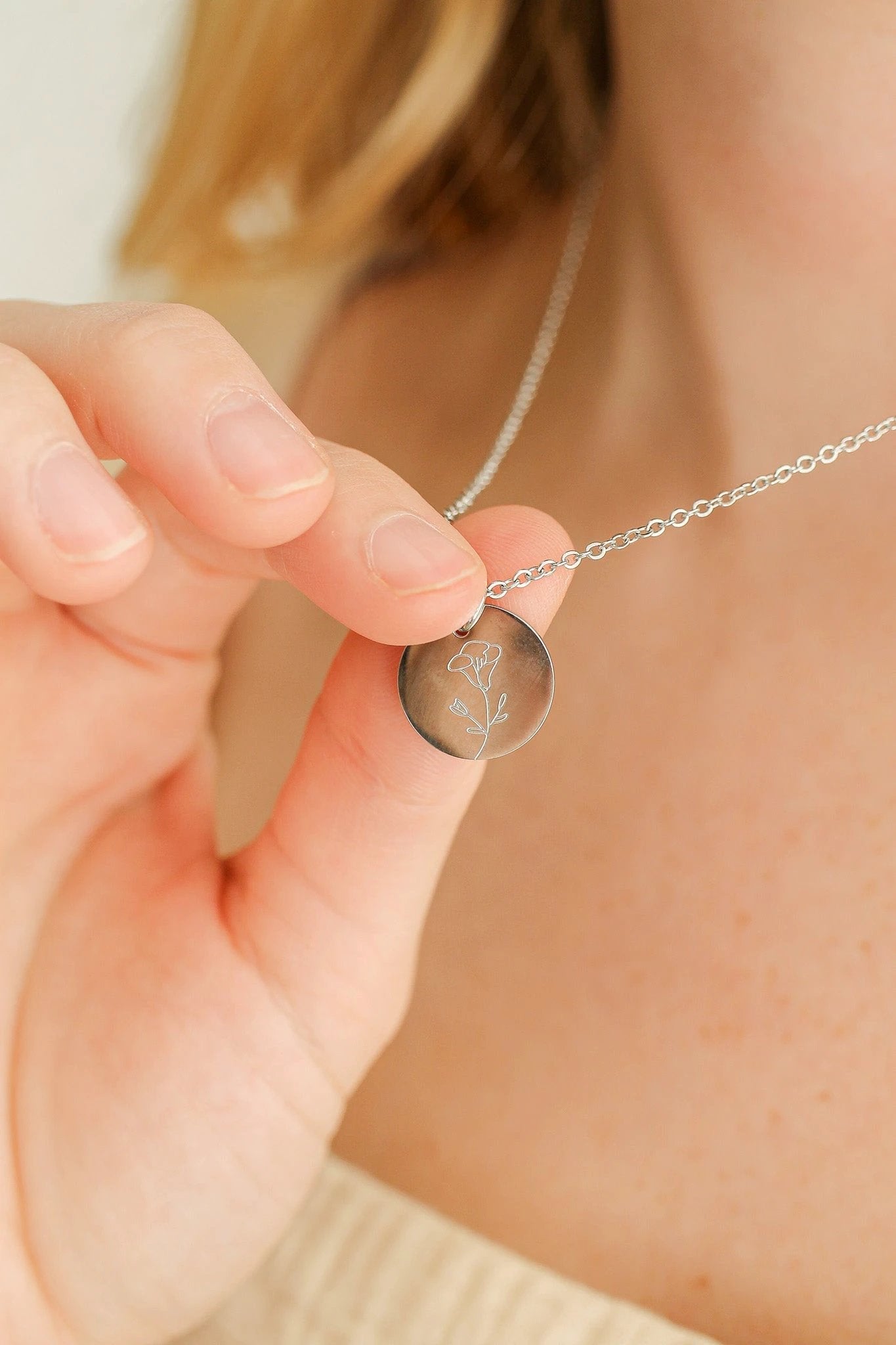 Birth Flower Necklace by Rose & Clay