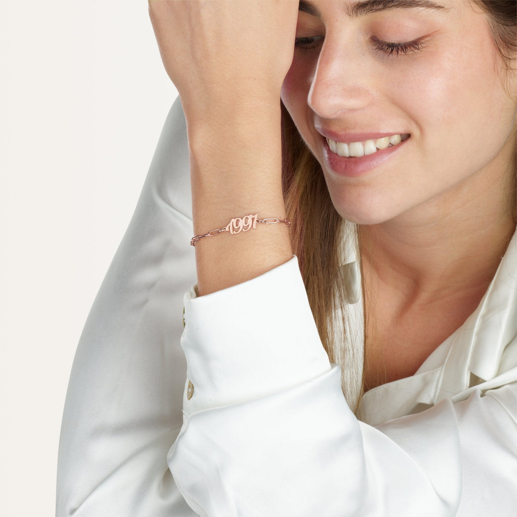 Birth Year Paperclip Bracelet La Vie Bien Birth Year Paperclip Bracelet