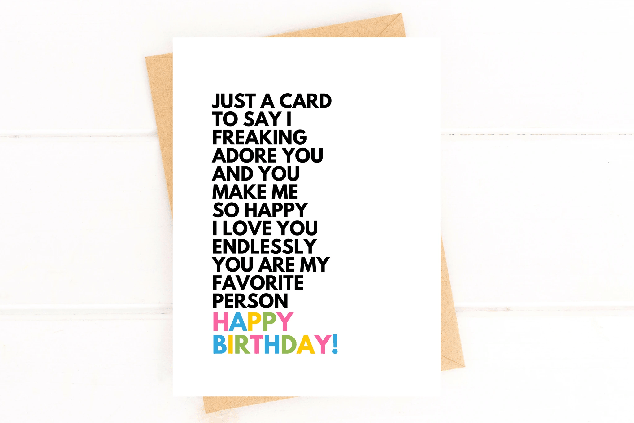 Birthday Card - I Love You My Favorite Person Card by Five Dot Post