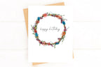 Birthday Card - Watercolor Floral Wreath Greeting Card by Five Dot Post