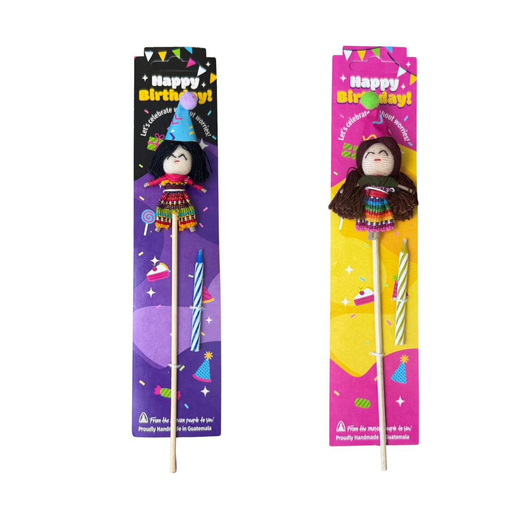 Birthday Worry Doll Cake Topper with Candle La Vie Bien Birthday Worry Doll Cake Topper with Candle