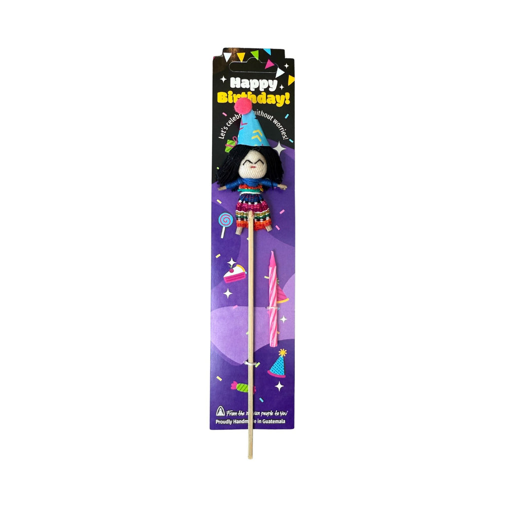 Birthday Worry Doll Cake Topper with Candle La Vie Bien Birthday Worry Doll Cake Topper with Candle