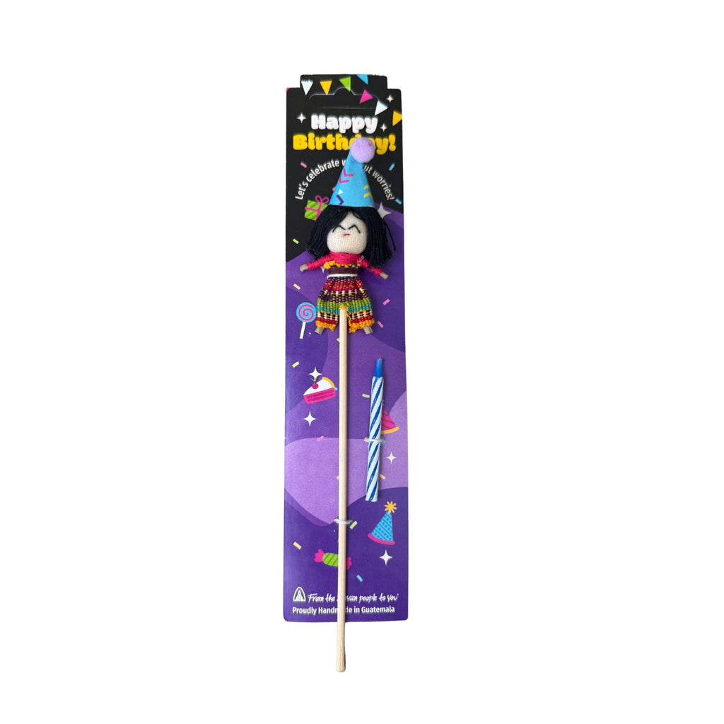 Birthday Worry Doll Cake Topper with Candle La Vie Bien Birthday Worry Doll Cake Topper with Candle