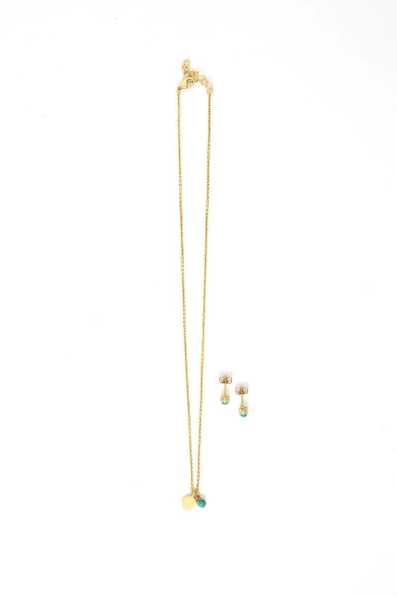 Birthstone Crystal Necklace and Earring Set