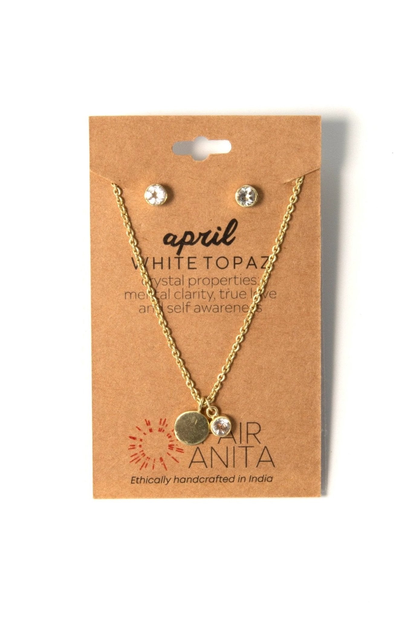 Birthstone Crystal Necklace and Earring Set