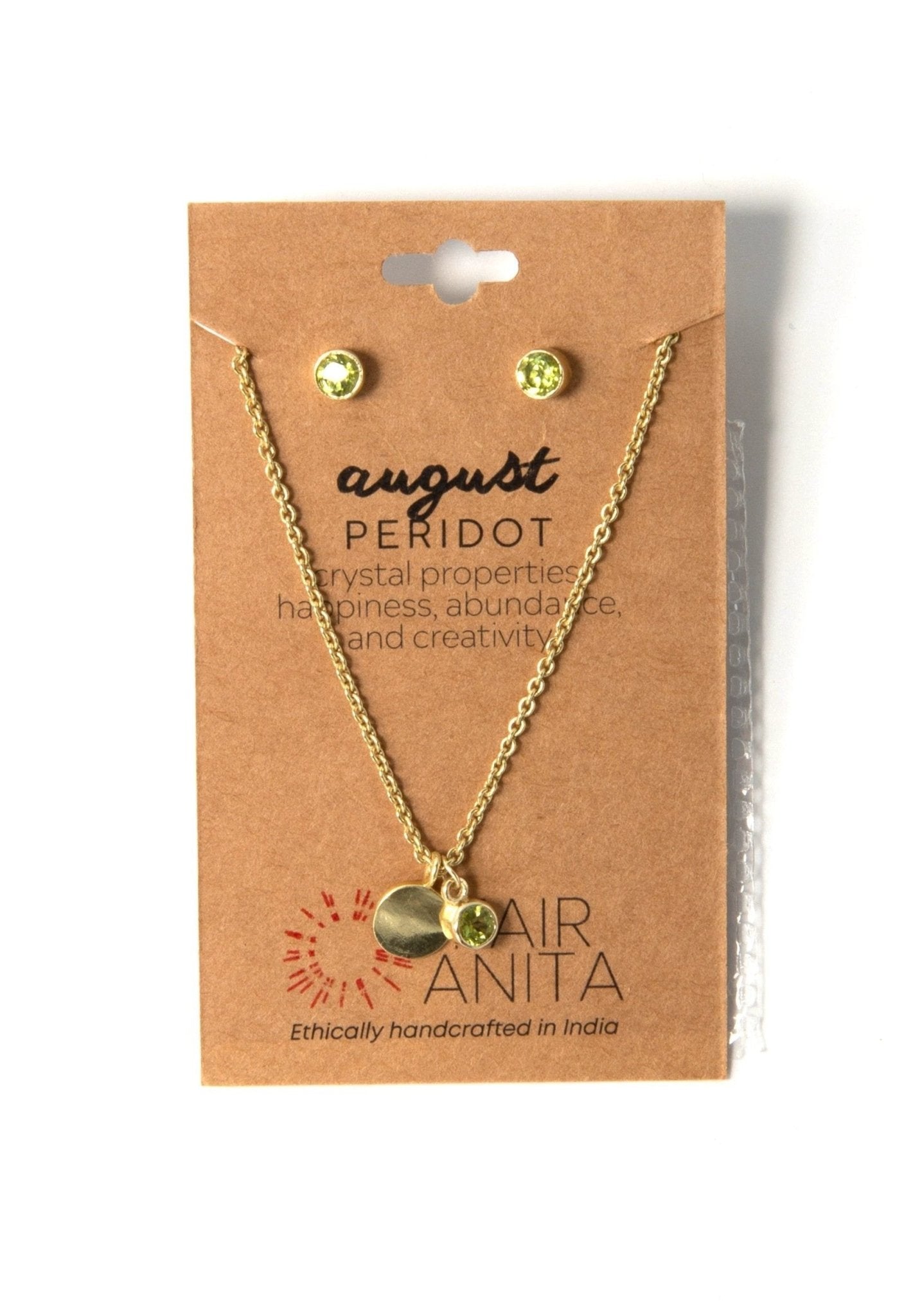 Birthstone Crystal Necklace and Earring Set