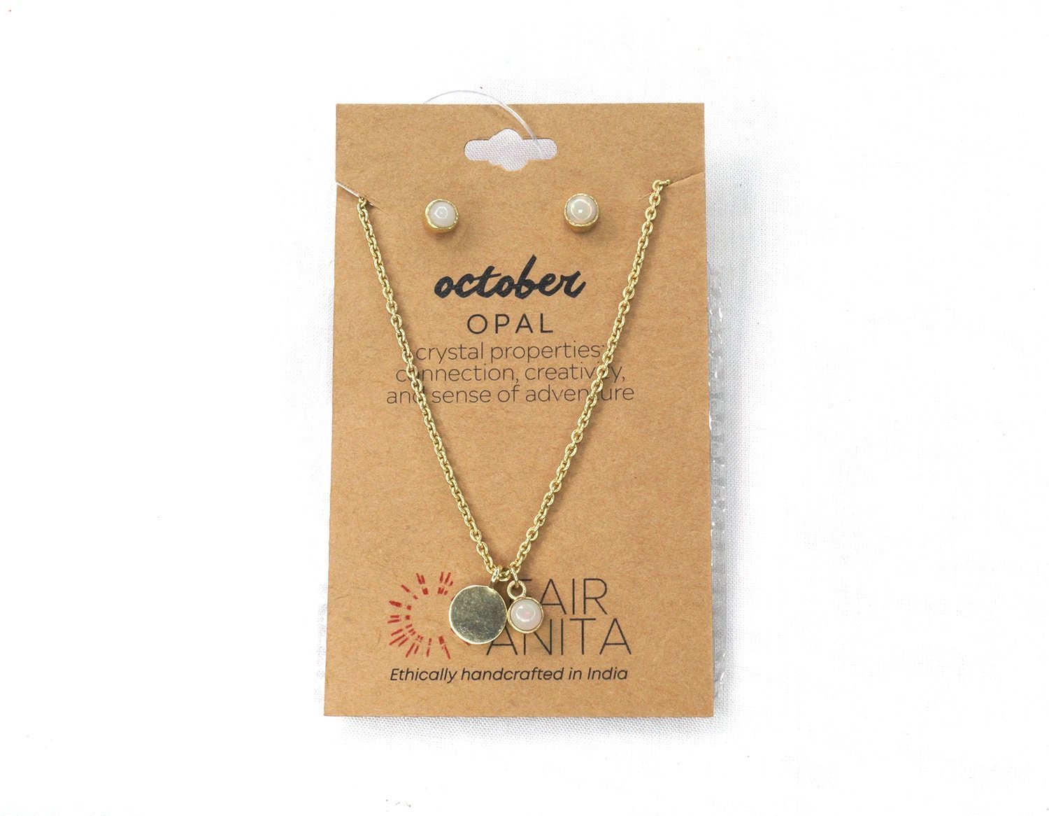 Birthstone Crystal Necklace and Earring Set