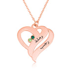 Birthstones Heart Necklace With Engraved Arabic Names La Vie Bien Birthstones Heart Necklace With Engraved Arabic Names