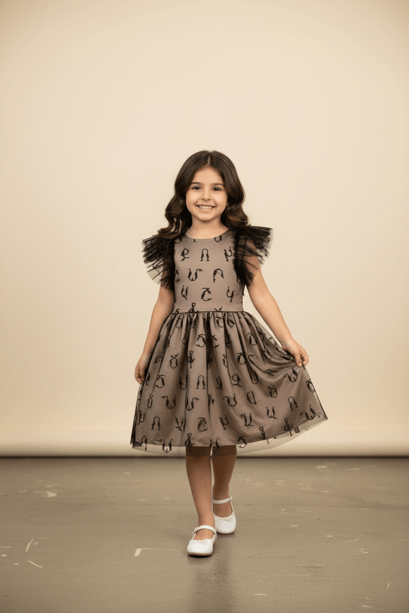 Black Alphabet Dress Black Alphabet Kids dress La Vie Bien Black Alphabet Dress