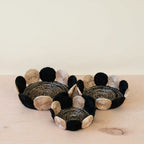 Black and White Abaca Fruit Basket - Tabletop Basket, set of 3 | LIKHÂ by LIKHÂ