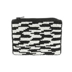 Black and White Beaded Pouch Cosmetic & Jewelry Bags La Vie Bien Black and White Beaded Pouch