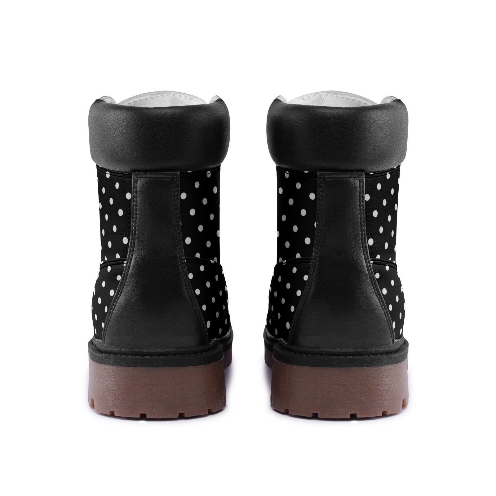 Black and white polka dot Premium Lightweight Microfiber Leather Chukka Boots