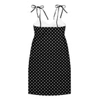 Black and white Polka dot Tie-strap midi dress by La Vie Bien