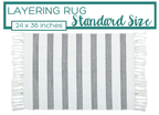 Black and White Striped Accent Rug With Fringe by Nickel Designs Custom Doormats