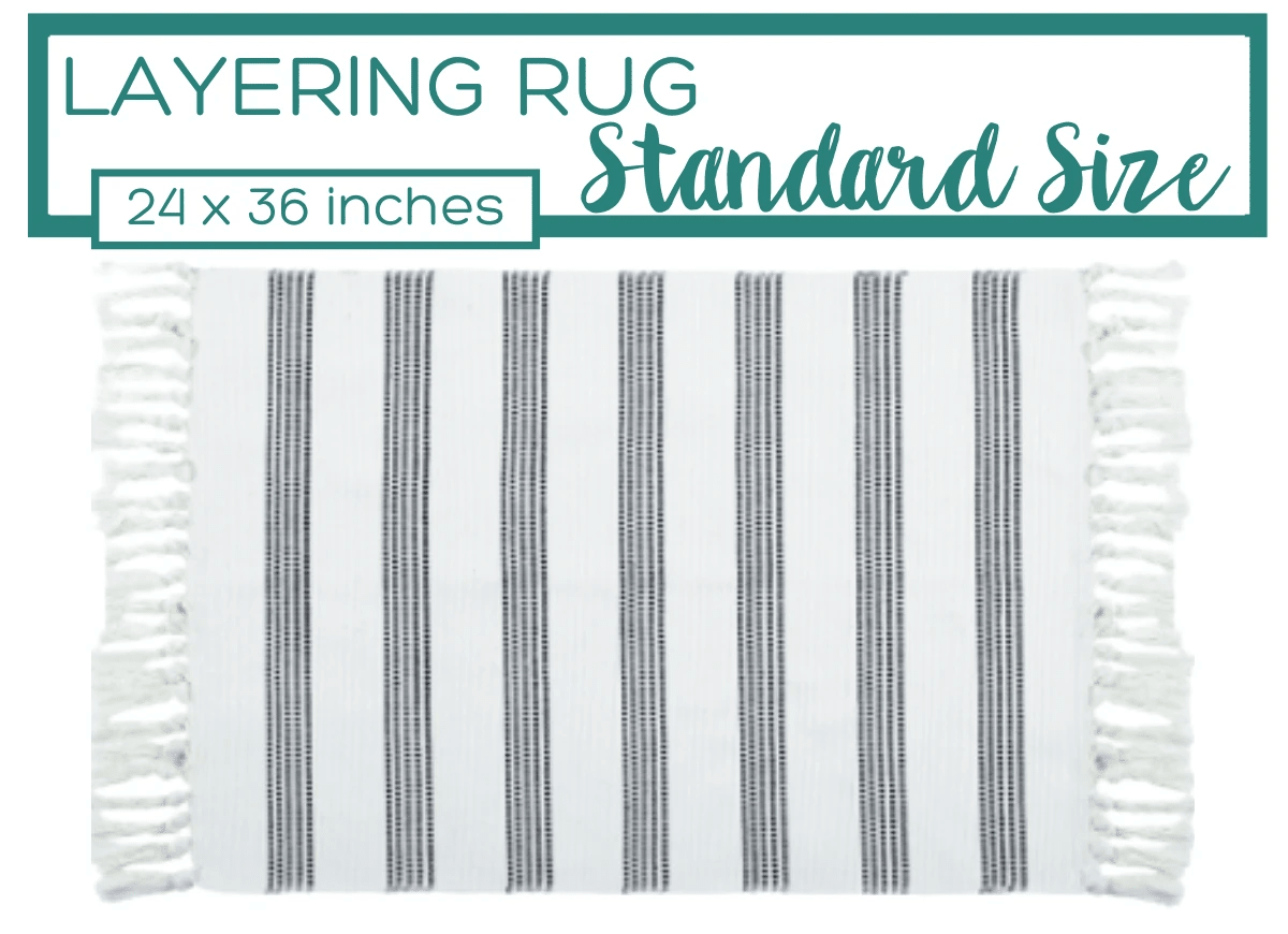 Black and White Striped Accent Rug With Fringe by Nickel Designs Custom Doormats