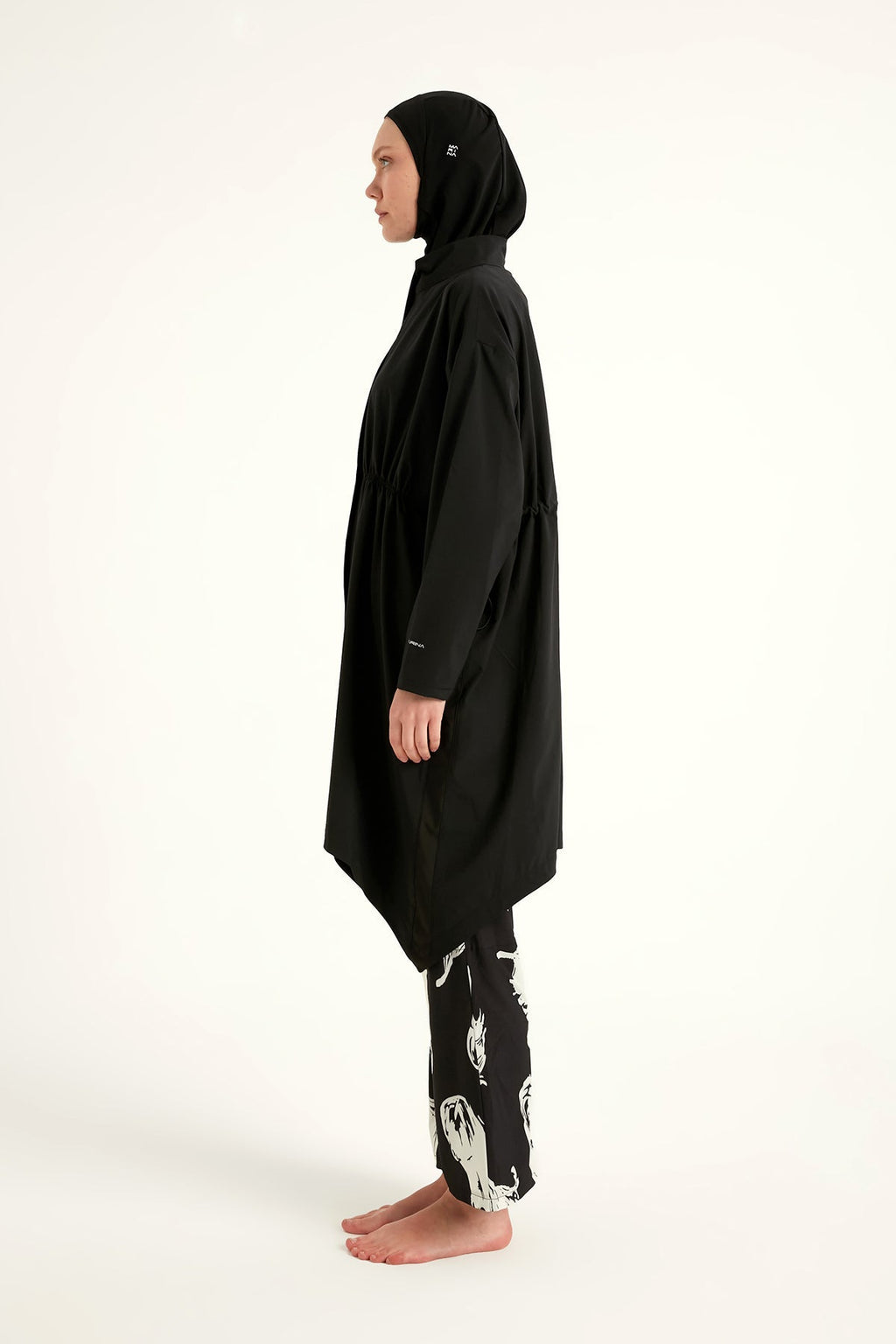 Black Asymmetric Cut Premium Full Coverage Swimwear Set M2503-3 Covered Burkini Swimwear La Vie Bien Black Asymmetric Cut Premium Full Coverage Swimwear Set M2503-3