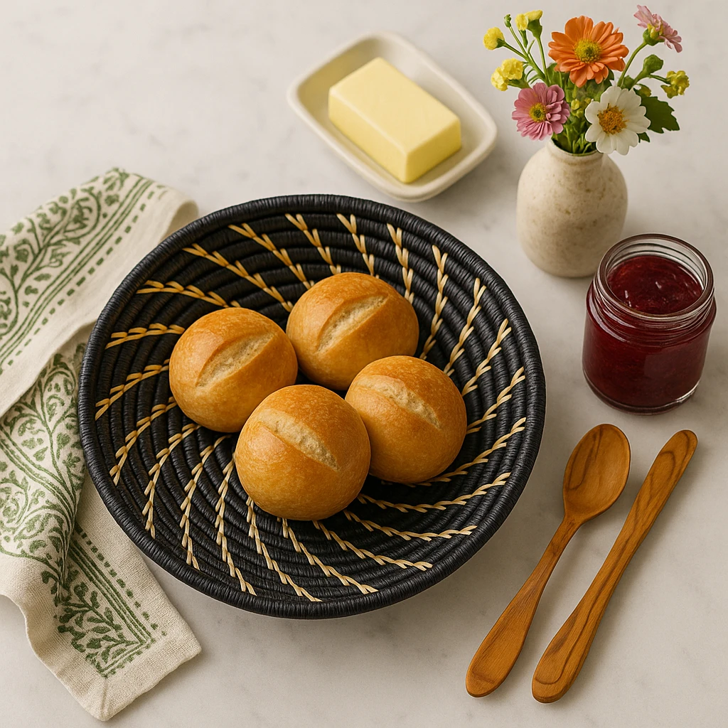 Large Black White Woven African Basket by Reflektion Design