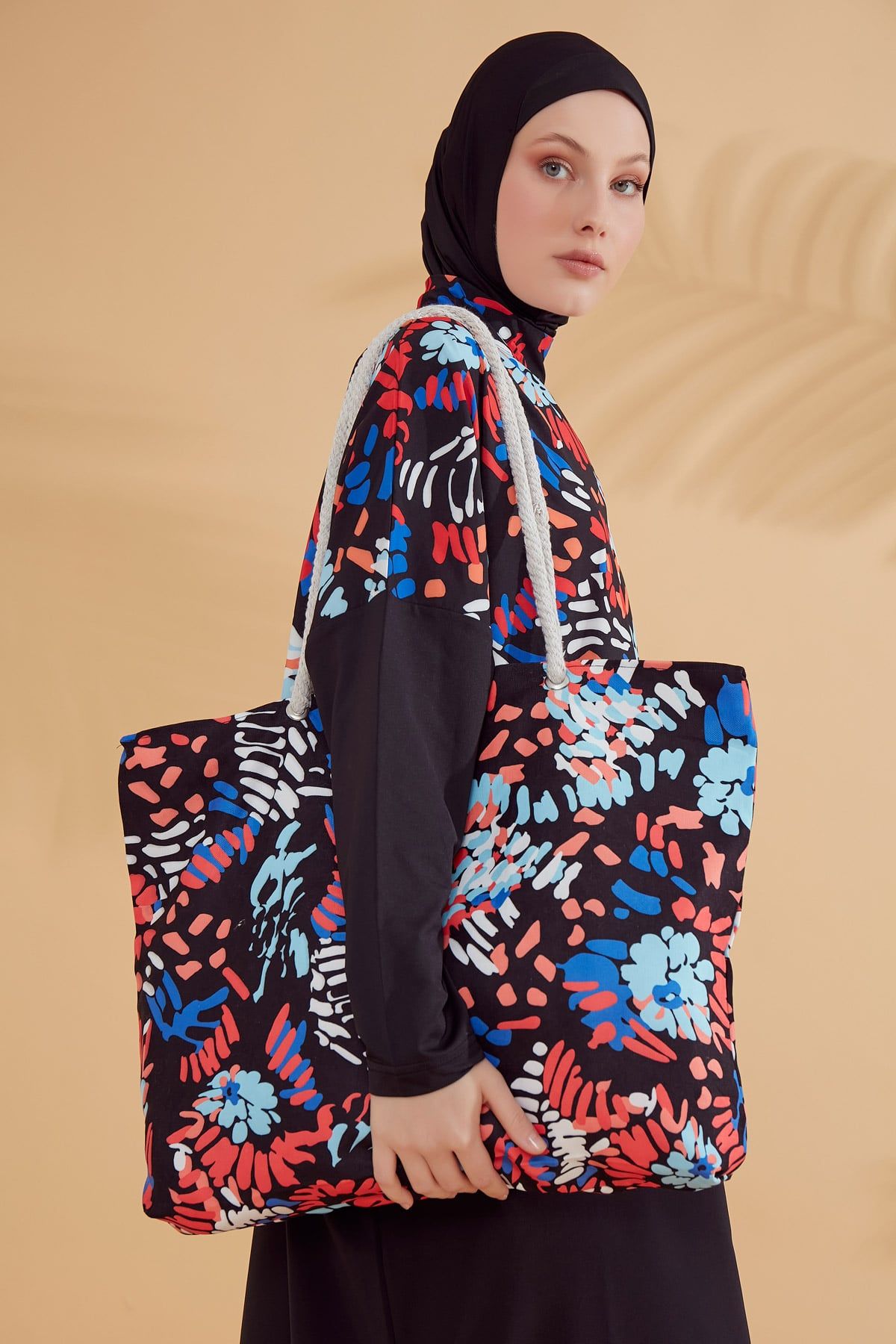 Black Beach Bag C2313 Plaj Çanta La Vie Bien Black Beach Bag C2313