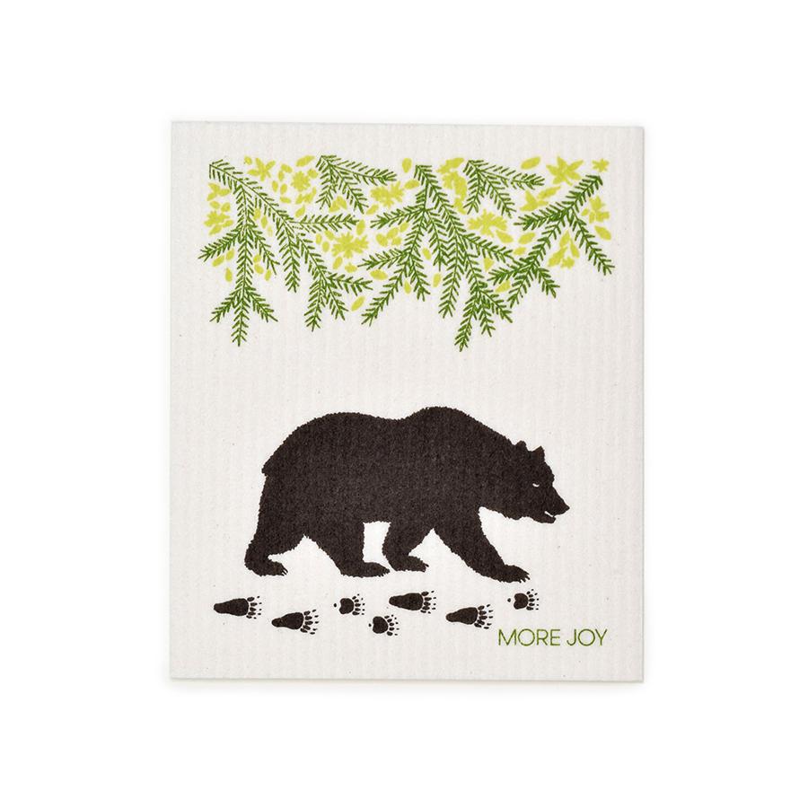 Black Bear Swedish Dishcloth | Brown / Green Swedish Dishcloths La Vie Bien Black Bear Swedish Dishcloth | Brown / Green