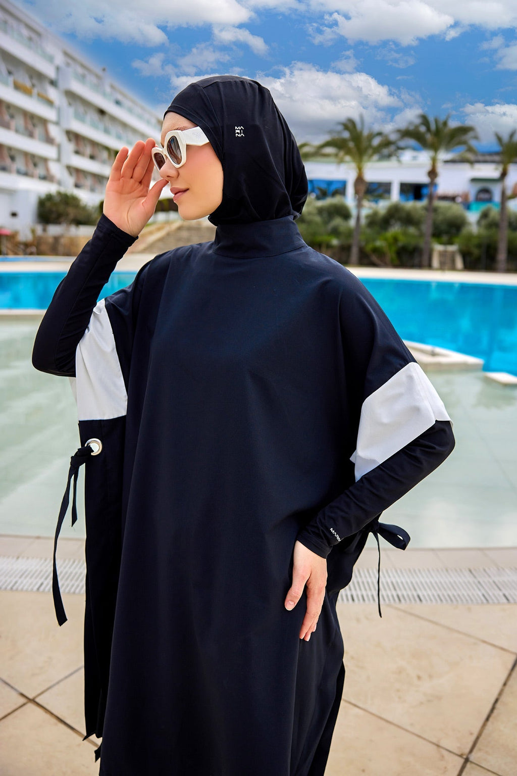 Black Burkini Set Full Coverage Modest Islamic Swimwear M2502 Covered Burkini Swimwear La Vie Bien Black Burkini Set Full Coverage Modest Islamic Swimwear M2502