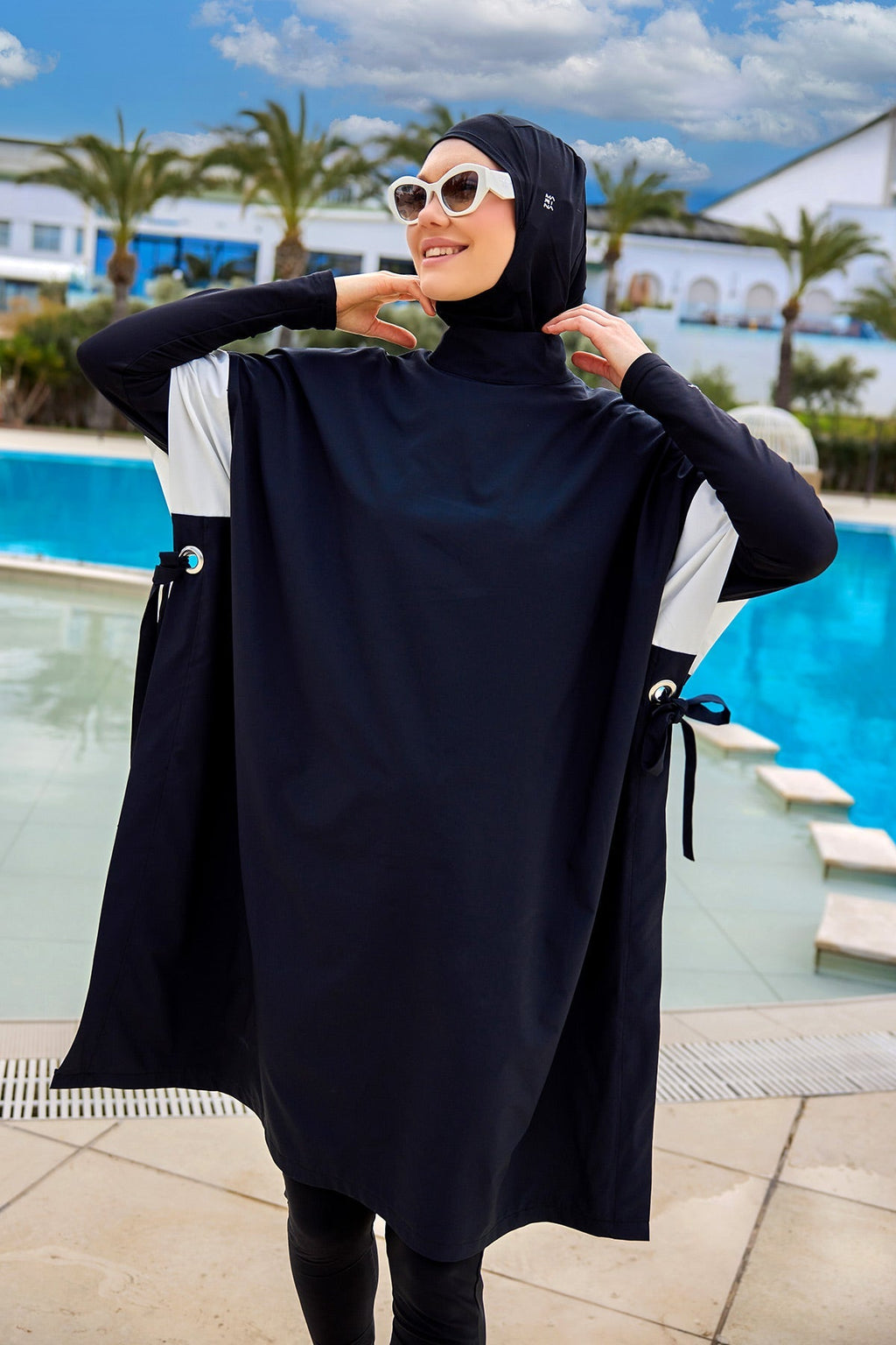Black Burkini Set Full Coverage Modest Islamic Swimwear M2502 Covered Burkini Swimwear La Vie Bien Black Burkini Set Full Coverage Modest Islamic Swimwear M2502