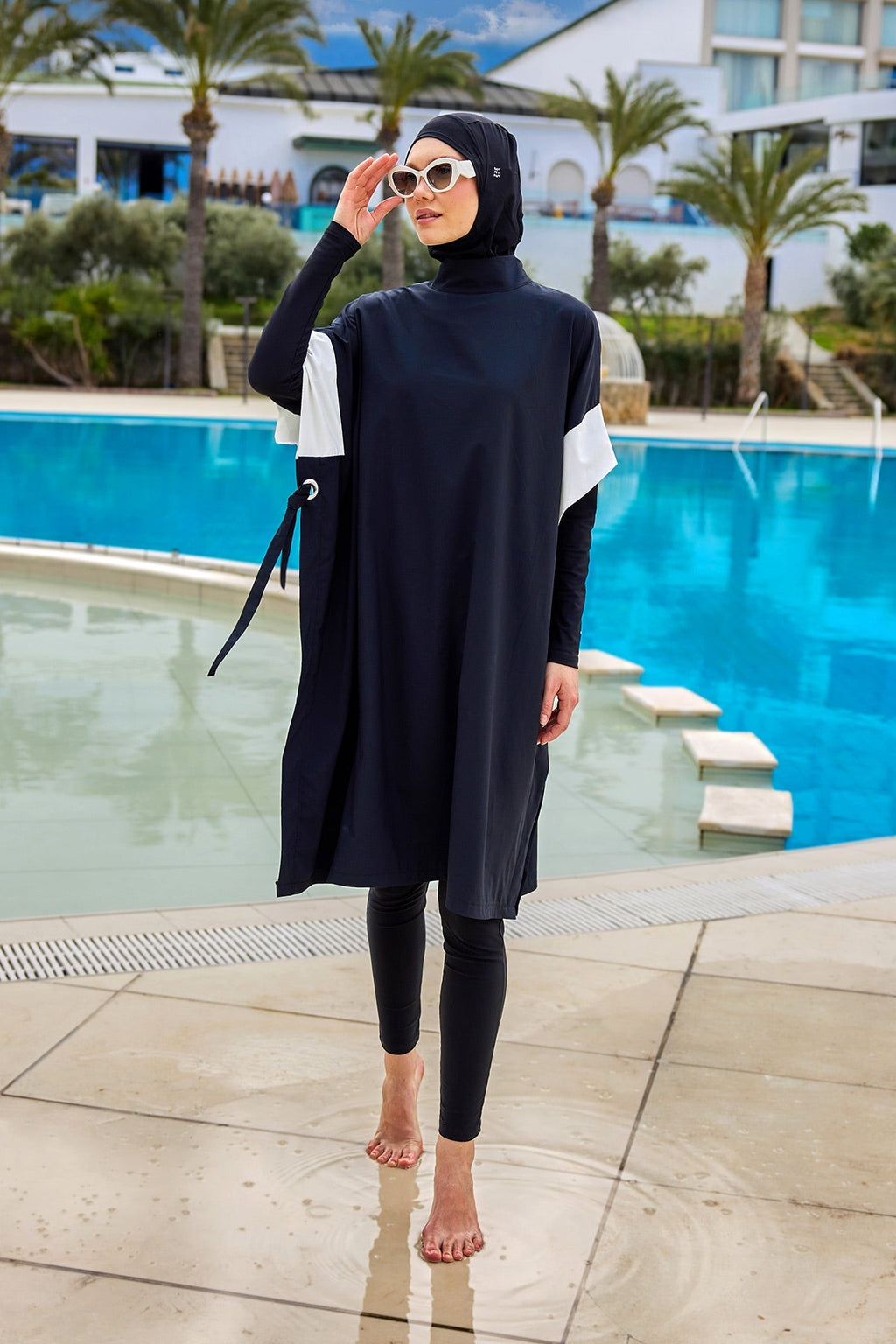 Black Burkini Set Full Coverage Modest Islamic Swimwear M2502 Covered Burkini Swimwear La Vie Bien Black Burkini Set Full Coverage Modest Islamic Swimwear M2502
