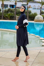 Black Burkini Set Full Coverage Modest Islamic Swimwear M2502 Covered Burkini Swimwear La Vie Bien Black Burkini Set Full Coverage Modest Islamic Swimwear M2502