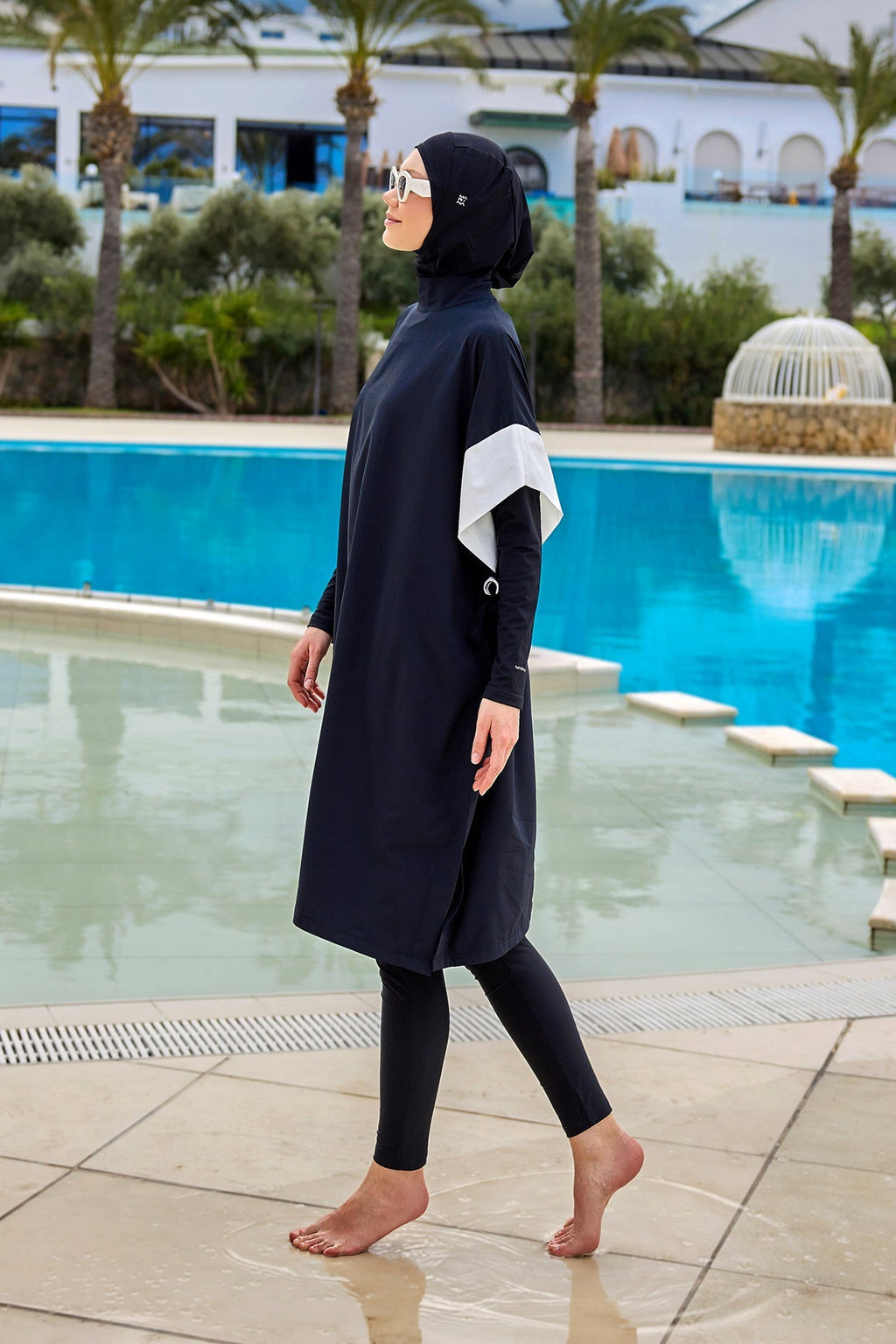 Black Burkini Set Full Coverage Modest Islamic Swimwear M2502 Covered Burkini Swimwear La Vie Bien Black Burkini Set Full Coverage Modest Islamic Swimwear M2502
