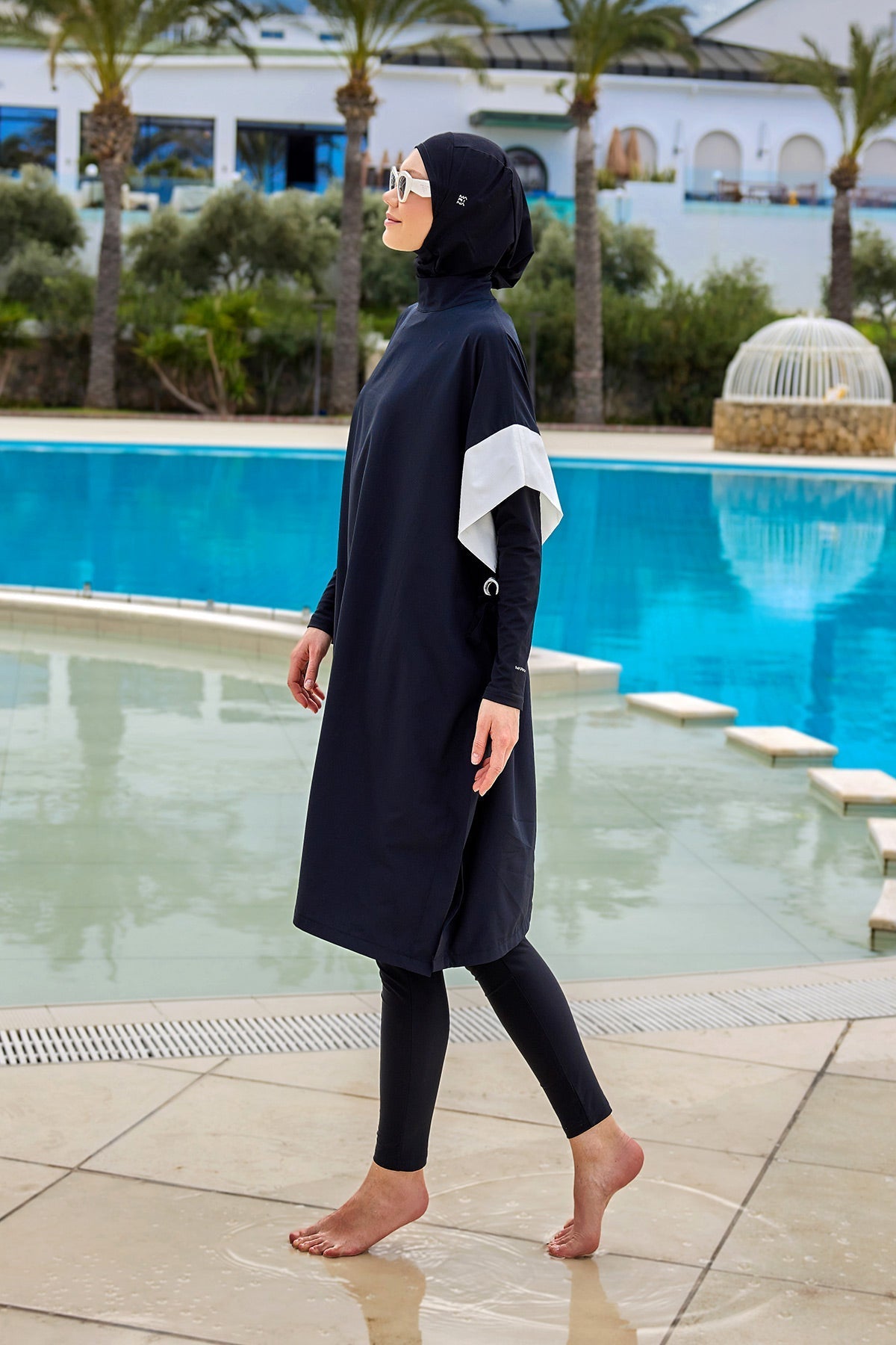 Black Burkini Set Full Coverage Modest Islamic Swimwear M2502 Covered Burkini Swimwear La Vie Bien Black Burkini Set Full Coverage Modest Islamic Swimwear M2502