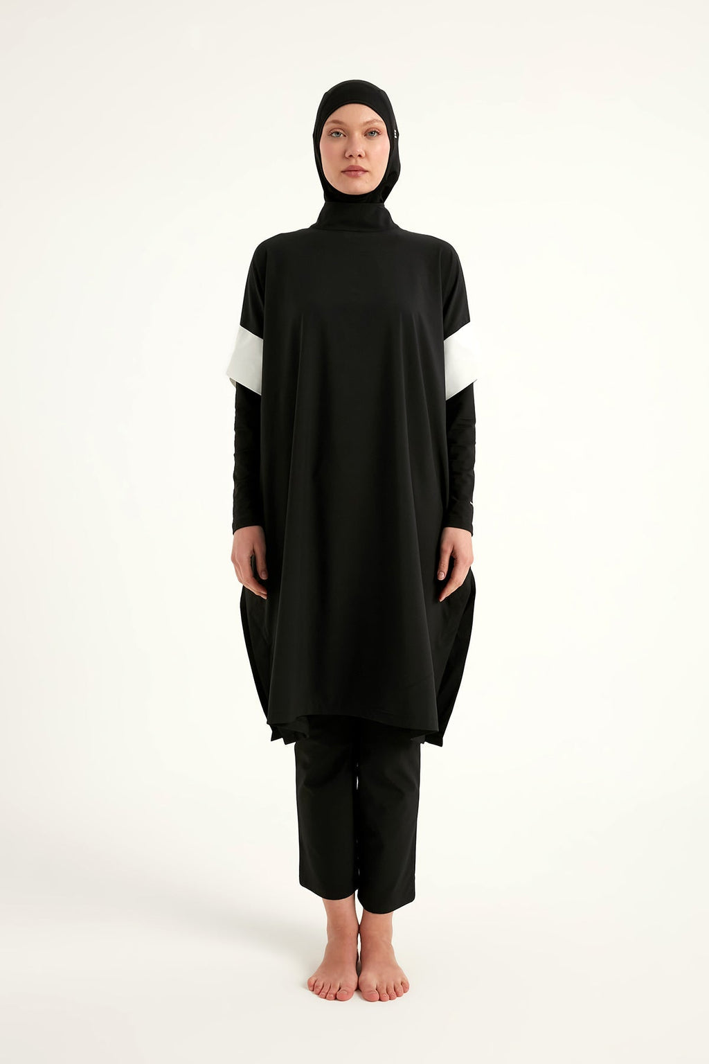Black Burkini Set Full Coverage Modest Islamic Swimwear M2502 Covered Burkini Swimwear La Vie Bien Black Burkini Set Full Coverage Modest Islamic Swimwear M2502