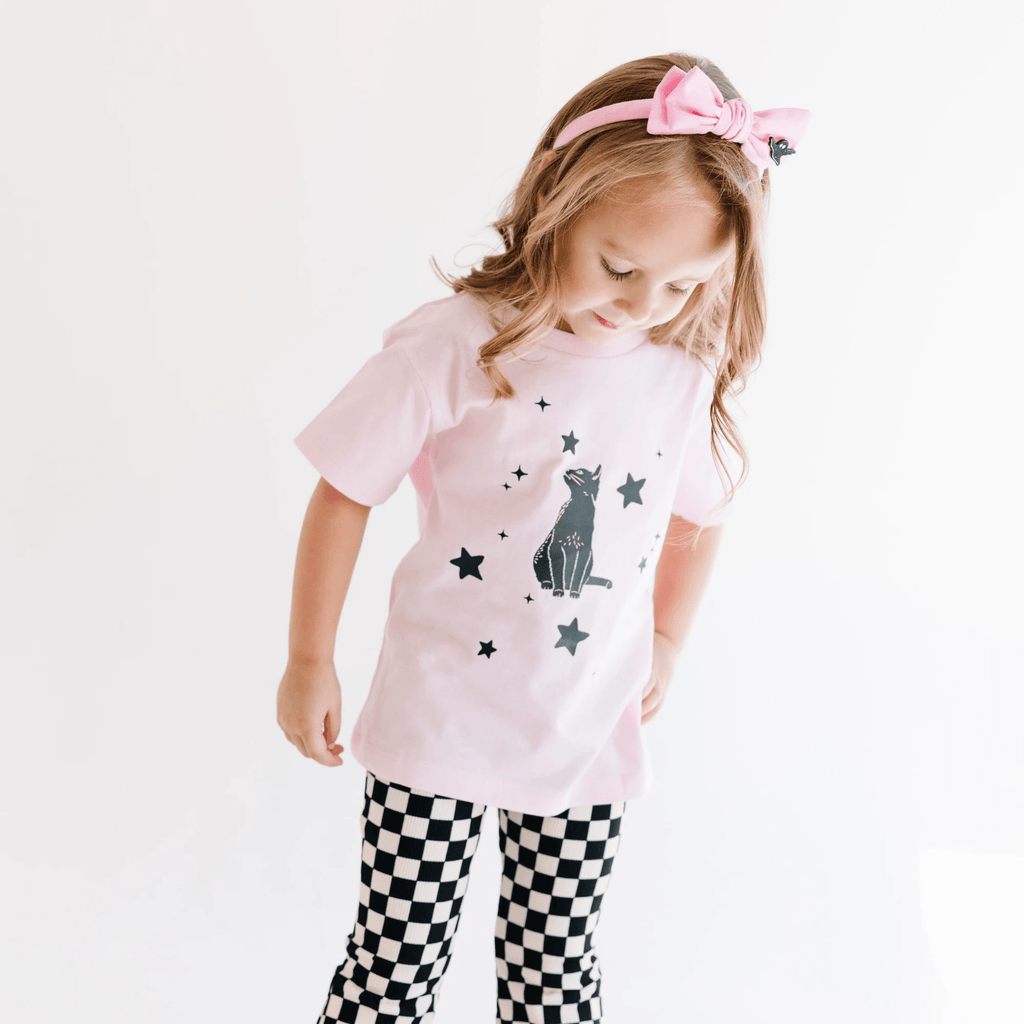 Black Cat toddler and youth tee shirt, Halloween collection by Benny and Ray Apparel