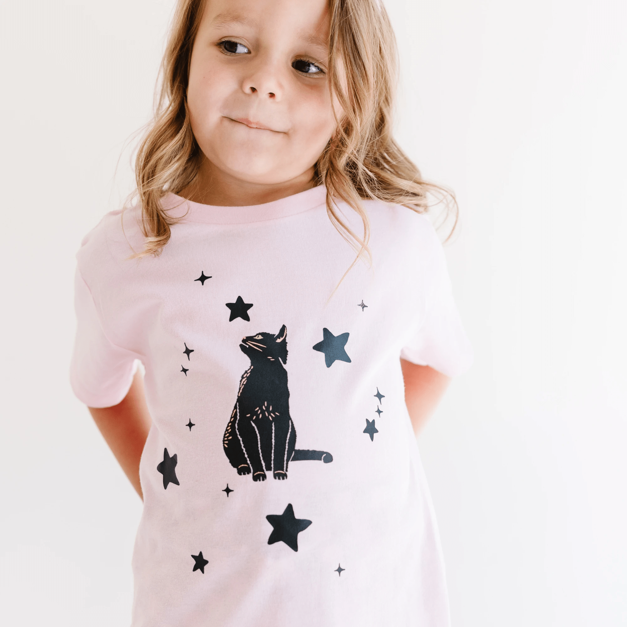 Black Cat toddler and youth tee shirt, Halloween collection by Benny and Ray Apparel