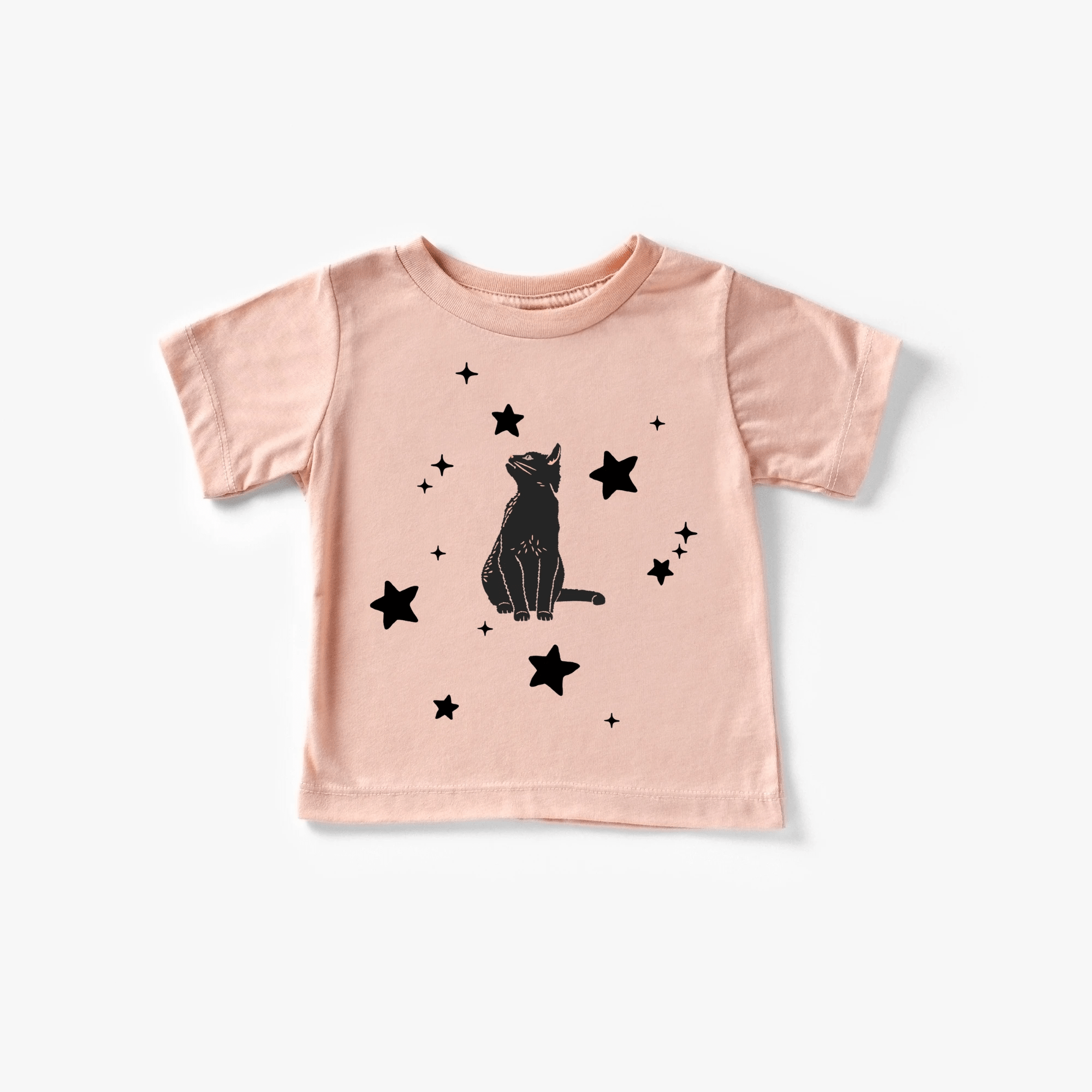 Black Cat toddler and youth tee shirt, Halloween collection by Benny and Ray Apparel
