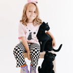 Black Cat toddler and youth tee shirt, Halloween collection by Benny and Ray Apparel