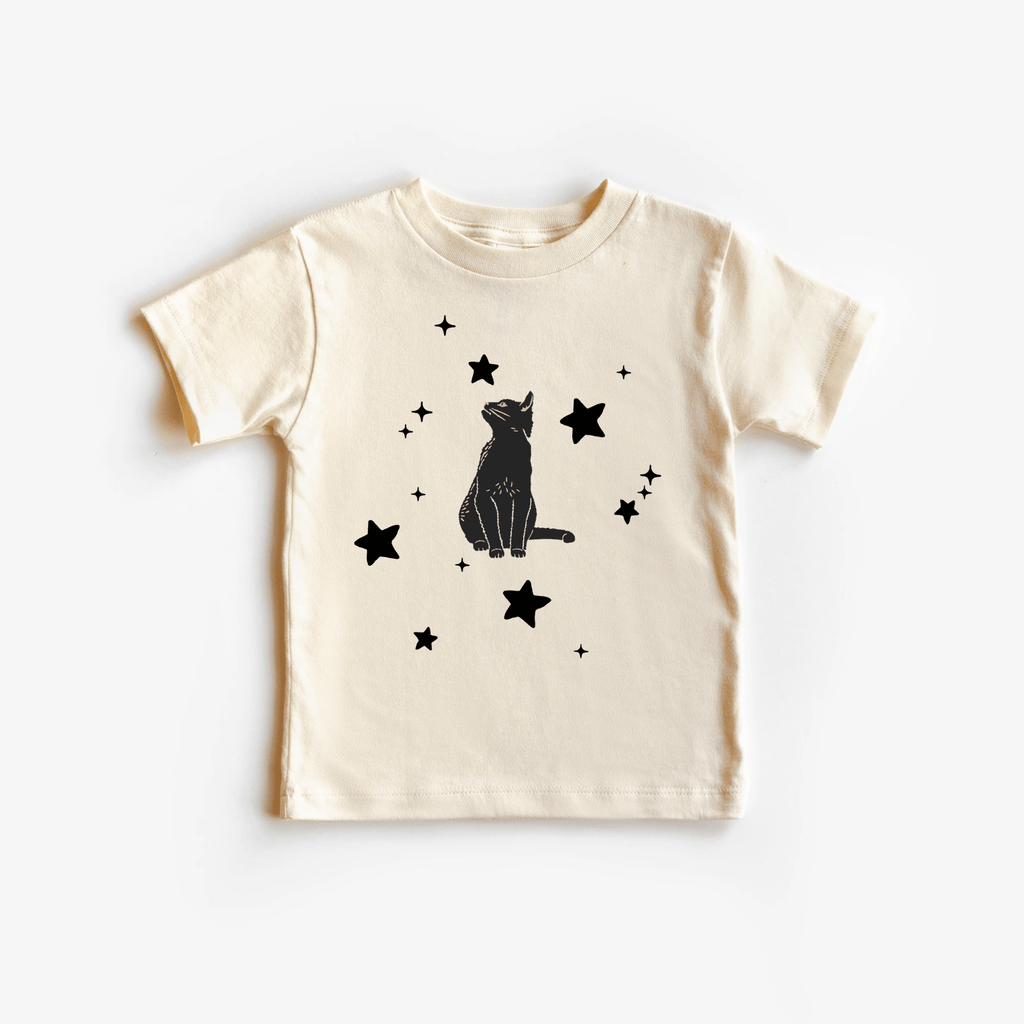 Black Cat toddler and youth tee shirt, Halloween collection by Benny and Ray Apparel