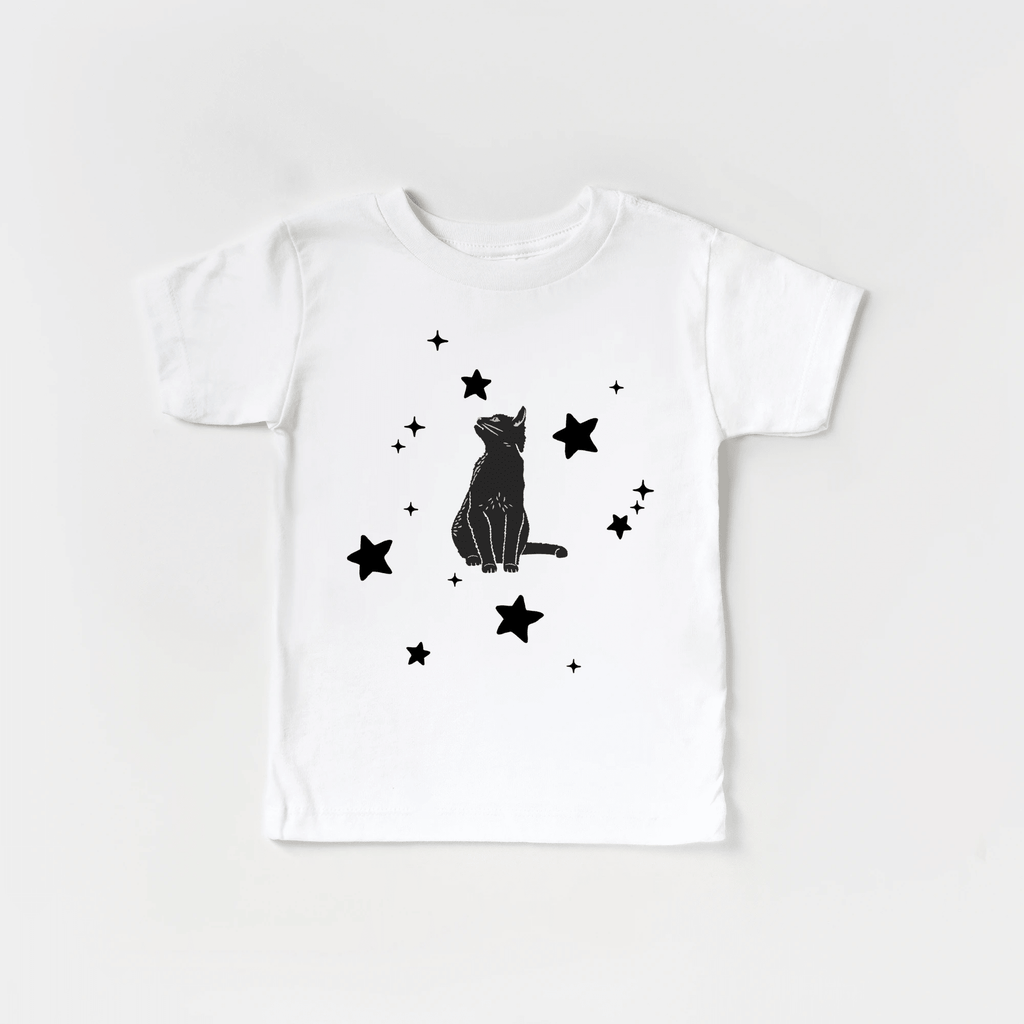 Black Cat toddler and youth tee shirt, Halloween collection by Benny and Ray Apparel