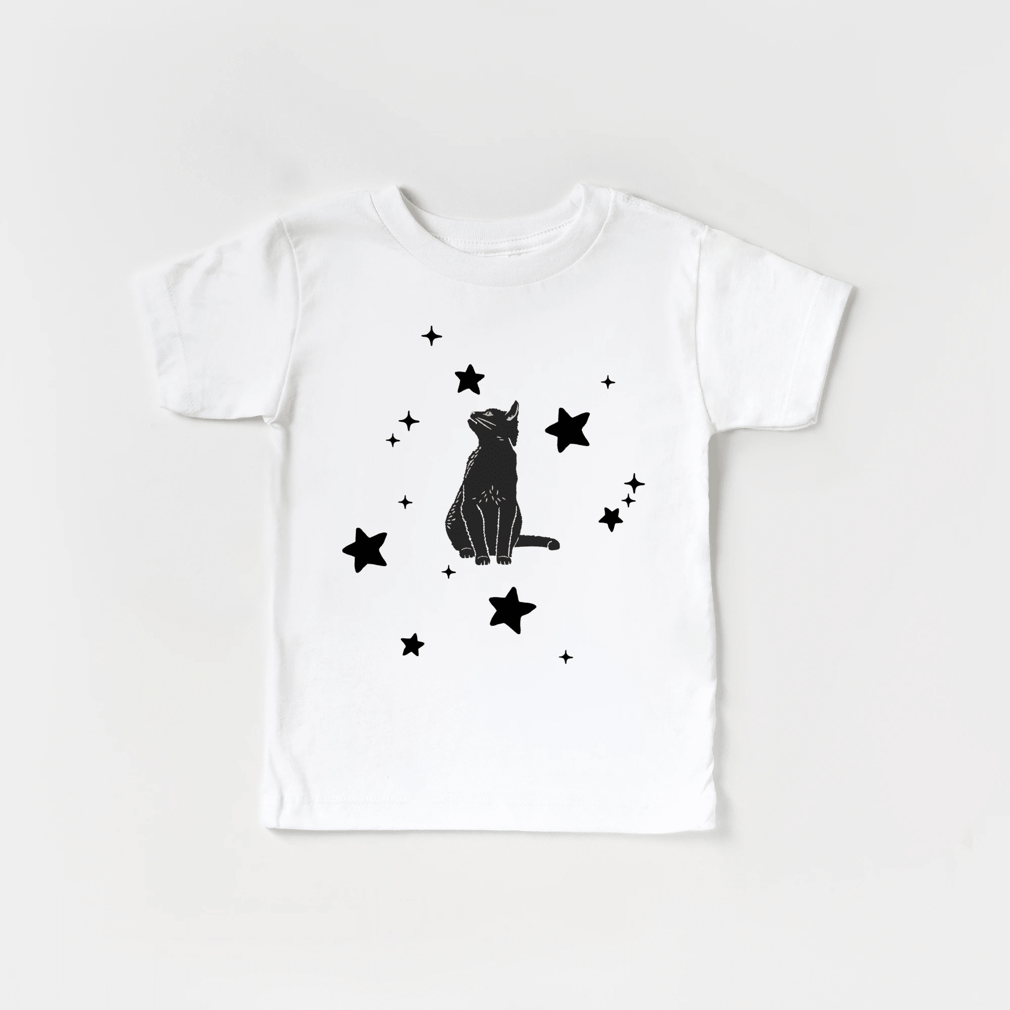 Black Cat toddler and youth tee shirt, Halloween collection by Benny and Ray Apparel