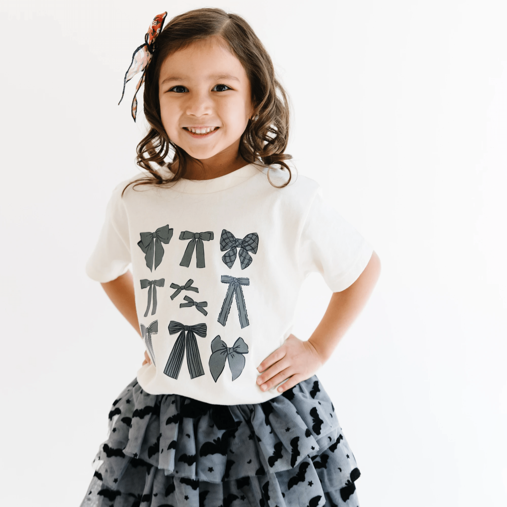 Black Coquette Bows toddler and youth tee shirt, Halloween collection by Benny and Ray Apparel