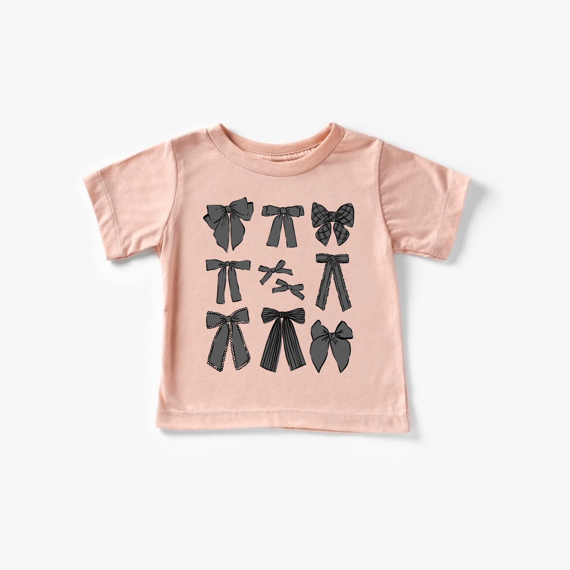Black Coquette Bows toddler and youth tee shirt, Halloween collection by Benny and Ray Apparel