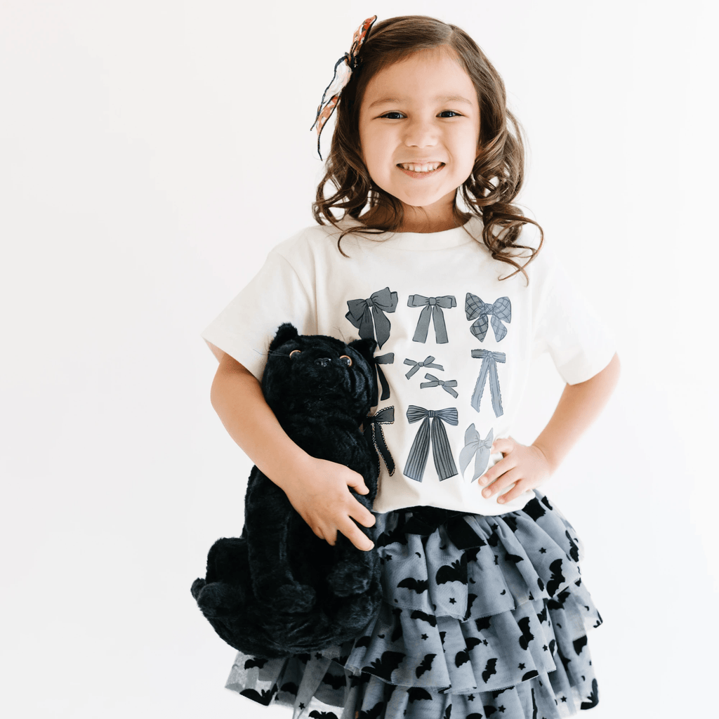 Black Coquette Bows toddler and youth tee shirt, Halloween collection by Benny and Ray Apparel
