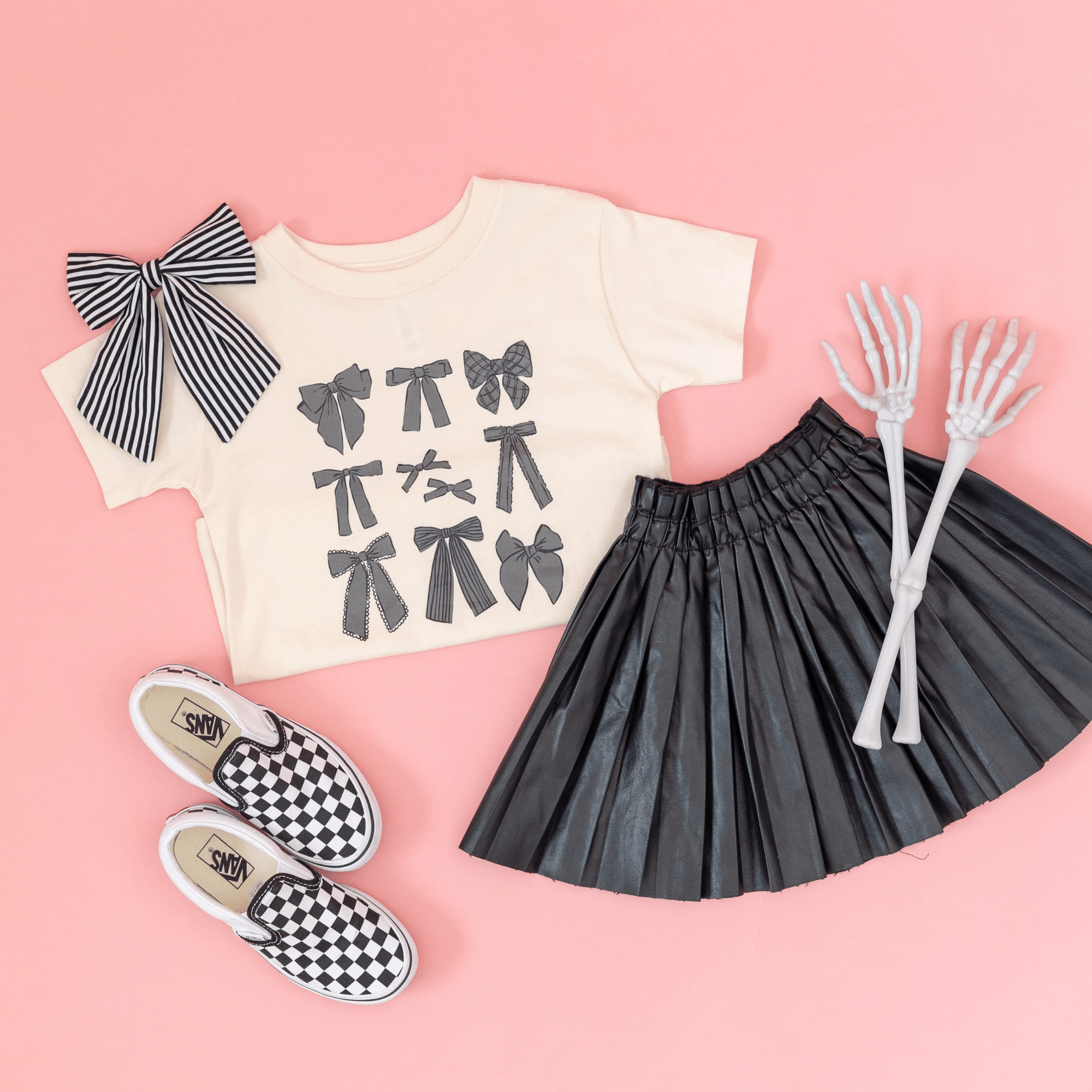 Black Coquette Bows toddler and youth tee shirt, Halloween collection by Benny and Ray Apparel