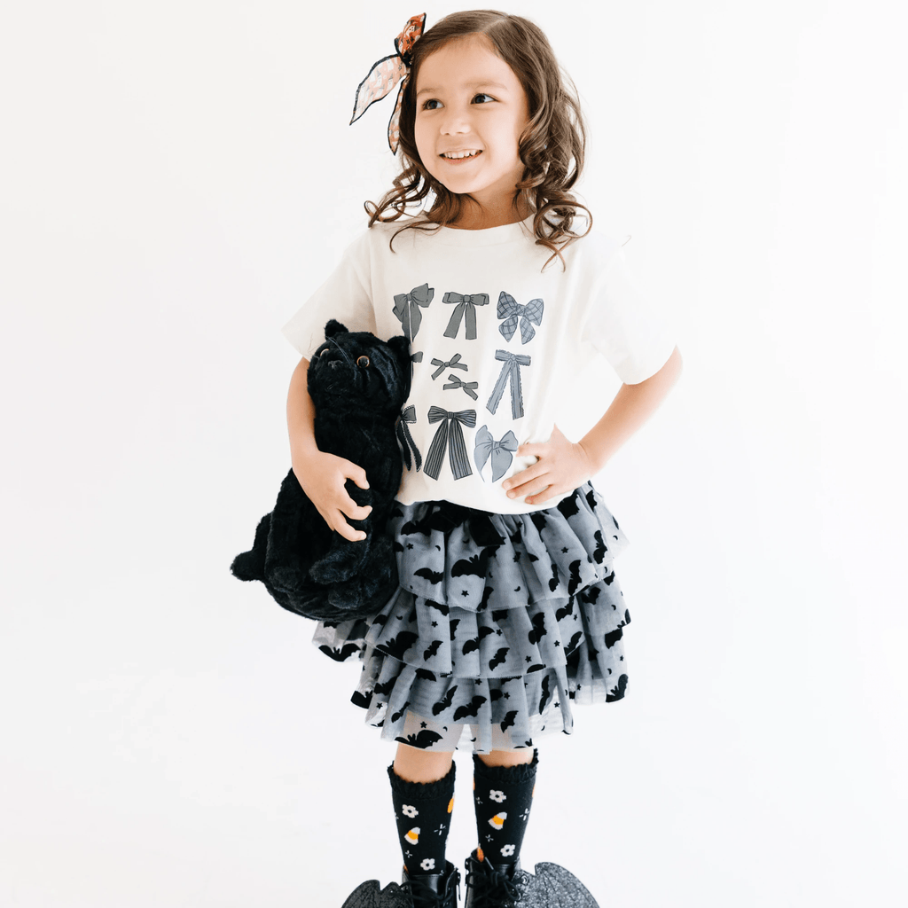 Black Coquette Bows toddler and youth tee shirt, Halloween collection by Benny and Ray Apparel