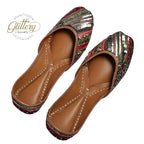 Black Ethnic Leather Punjabi Jutti with Sequence Work | Indian Women Footwear | Womens' Mojari | Khussa Shoes for Women | Indian Ballet Flats Jutti La Vie Bien Black Ethnic Leather Punjabi Jutti with Sequence Work | Indian Women Footwear | Womens' Mojari | Khussa Shoes for Women | Indian Ballet Flats