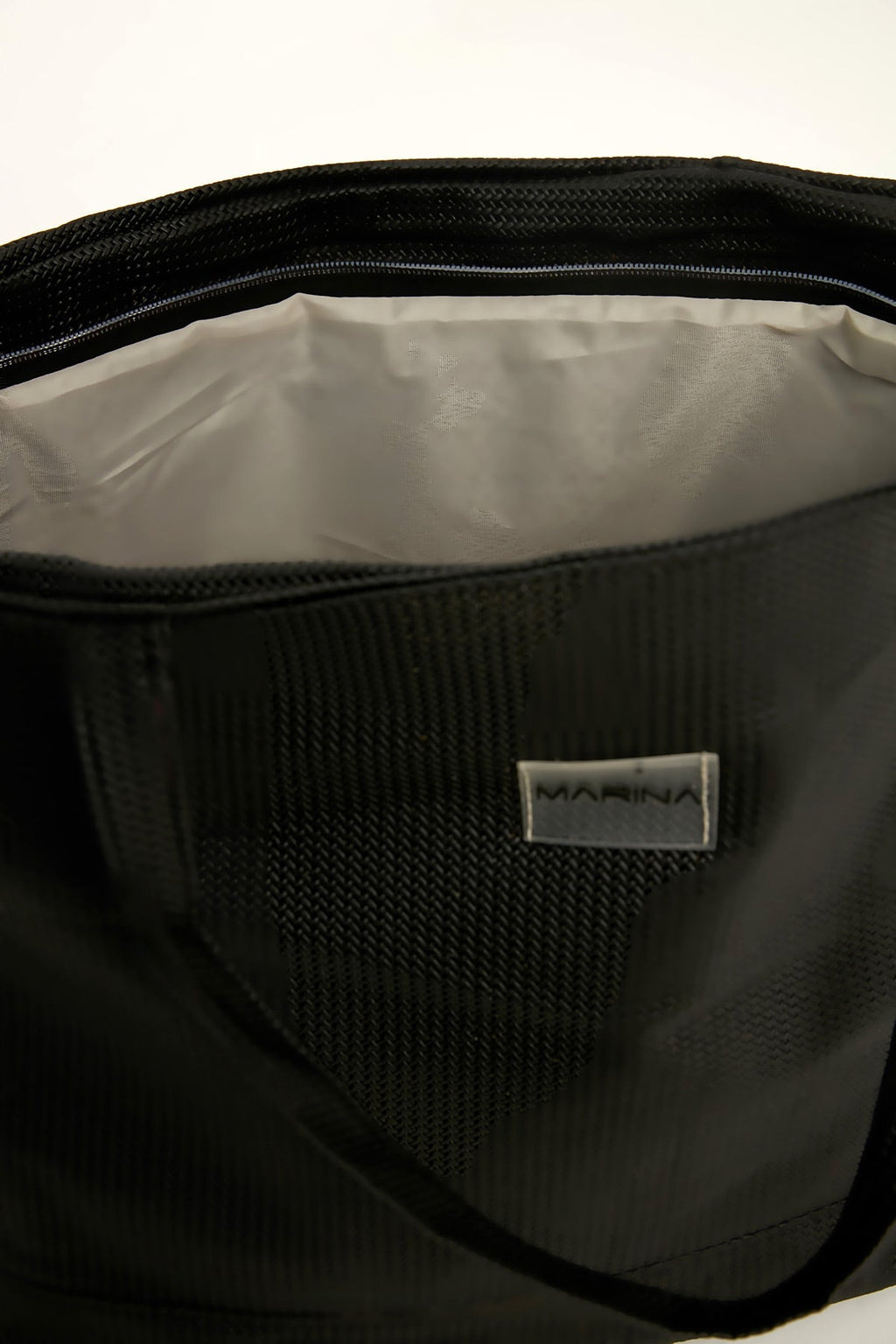 Black Faux Leather Beach Bag with Zipper CA2502-1 Plaj Çanta La Vie Bien Black Faux Leather Beach Bag with Zipper CA2502-1
