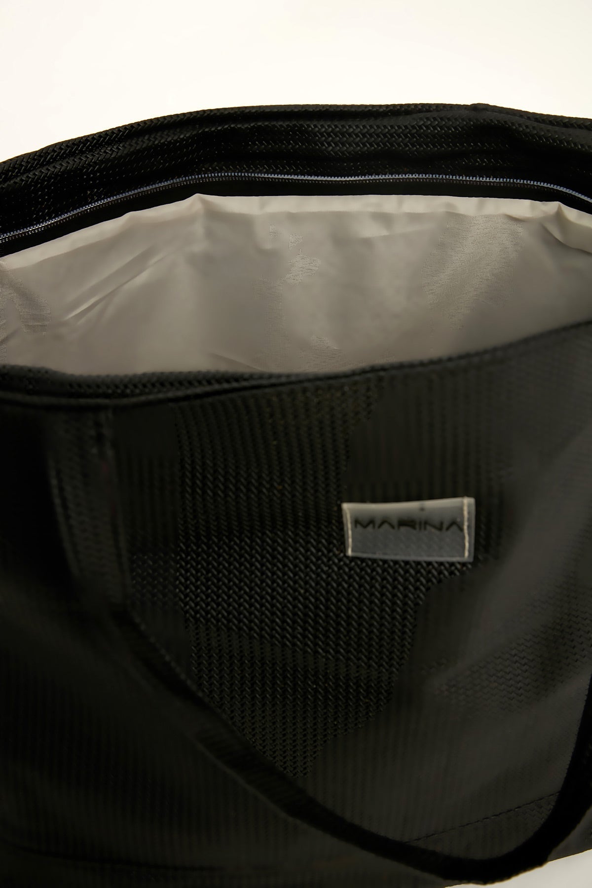 Black Faux Leather Beach Bag with Zipper CA2502-1 Plaj Çanta La Vie Bien Black Faux Leather Beach Bag with Zipper CA2502-1