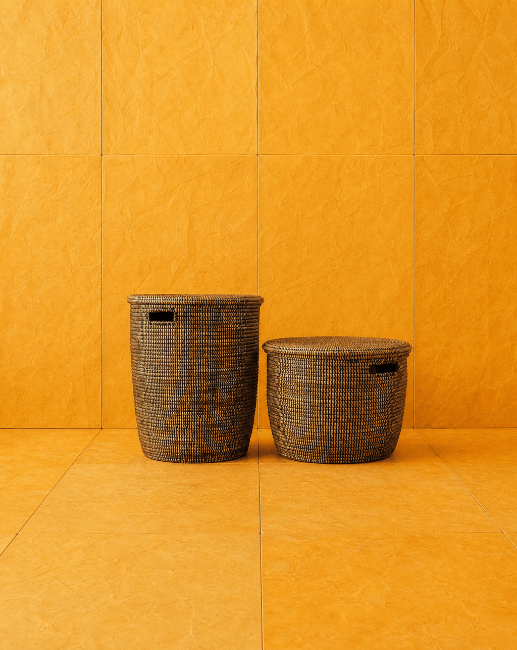 Black Flat Lid Basket - Large La Vie Bien Black Flat Lid Basket - Large