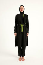 Black Full Coverage Modest Swimwear Burkini Set M2506-1 Covered Burkini Swimwear La Vie Bien Black Full Coverage Modest Swimwear Burkini Set M2506-1
